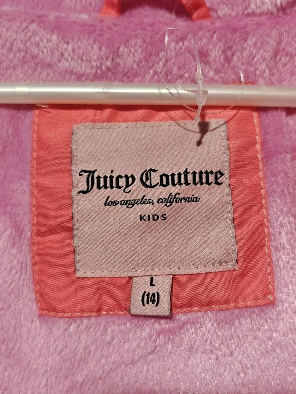Y2K Juicy Couture Ombre Puffer Winter Coat Girl's Large 14 Pink Purple Preppy